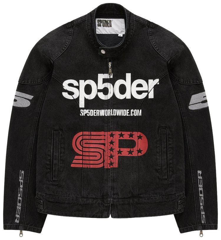 Sp5der Motorsport Denim Jacket Black