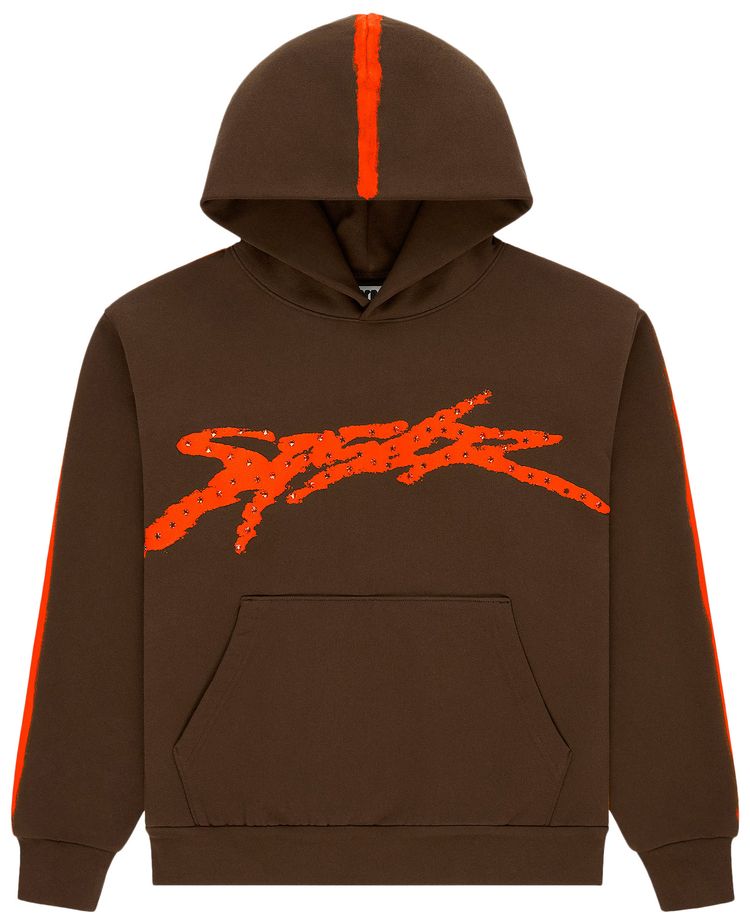 Sp5der Screaming Eagle Hoodie Brown
