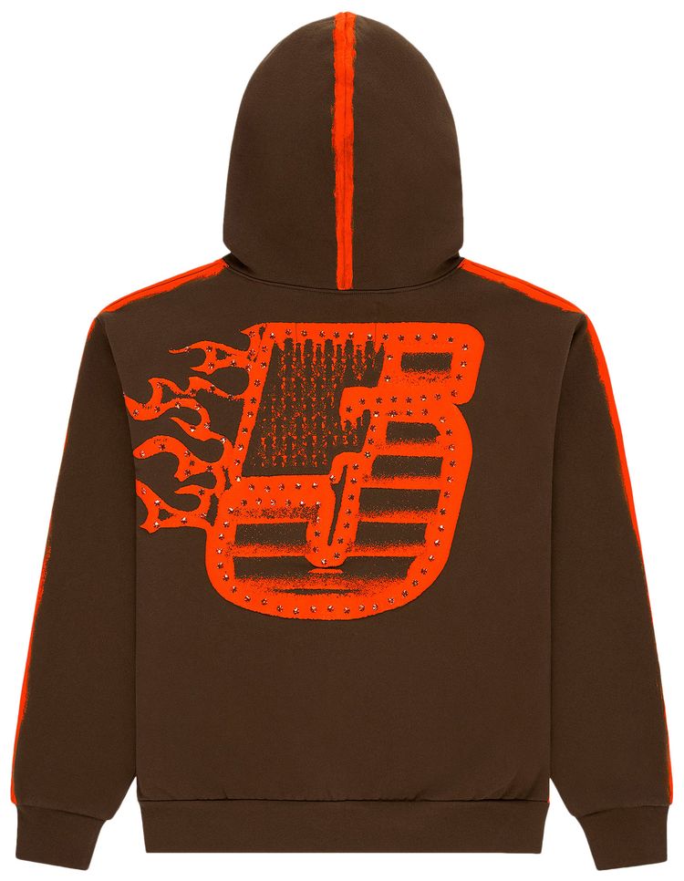 Sp5der Screaming Eagle Hoodie Brown