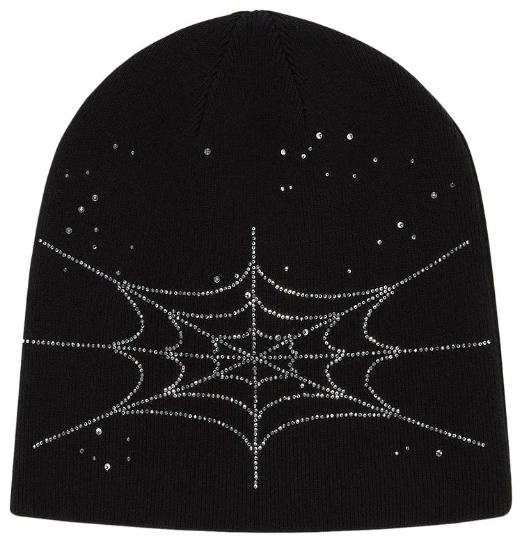 Sp5der Rhinestone Silk Skully Black
