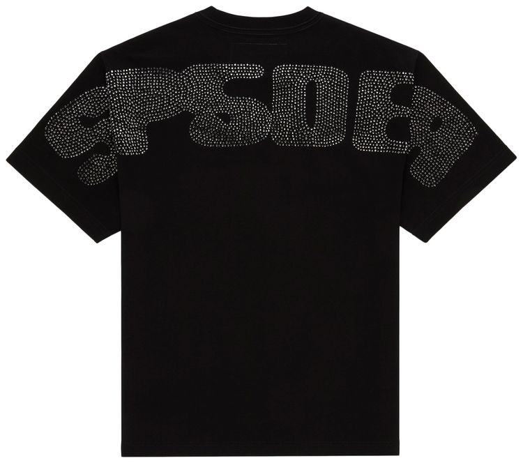 Sp5der Rhinestone Silk Tee Black