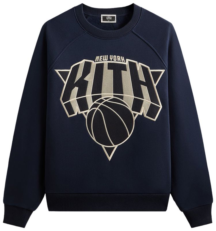 Kith For The New York Knicks Cutoff Nelson Raglan Vintage Crewneck Nocturnal