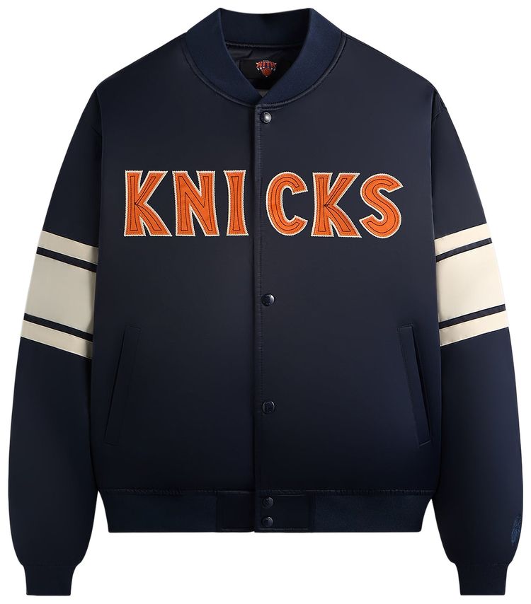 Kith For The New York Knicks Classic Satin Bomber Jacket Nocturnal