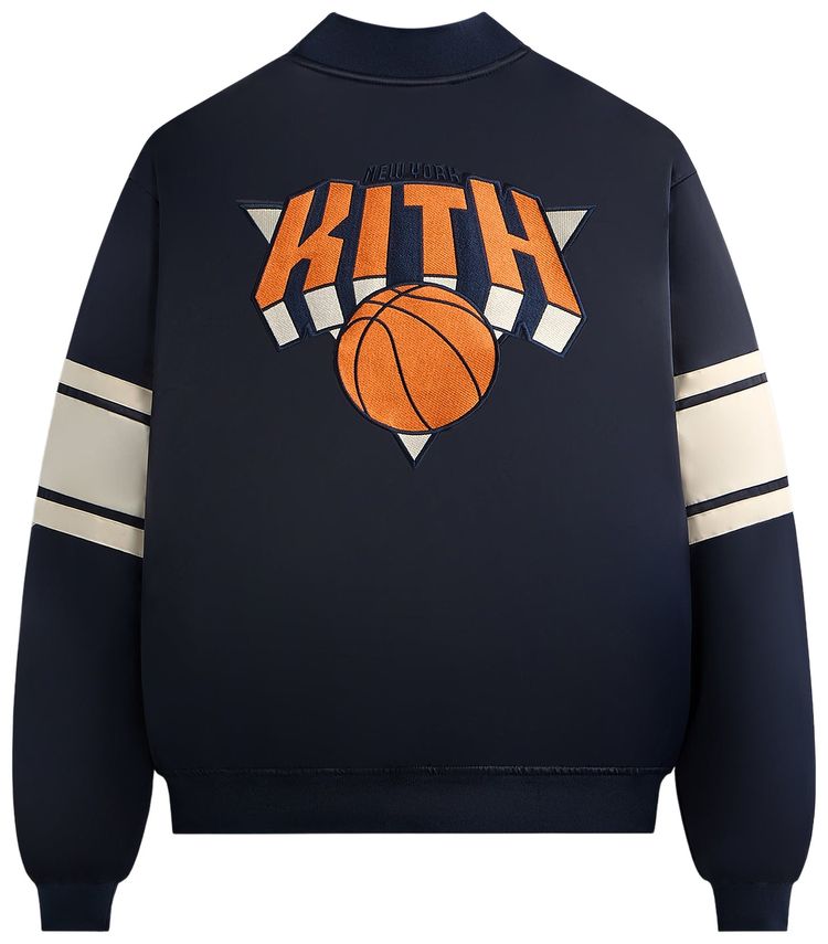 Kith For The New York Knicks Classic Satin Bomber Jacket Nocturnal