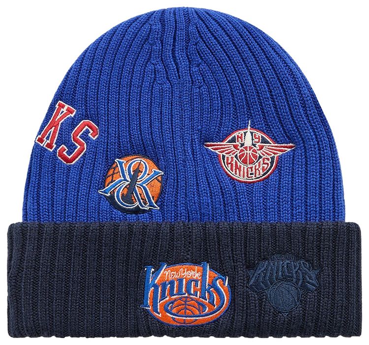 Kith x New Era For The New York Knicks All Over Patches Knit Beanie Royal