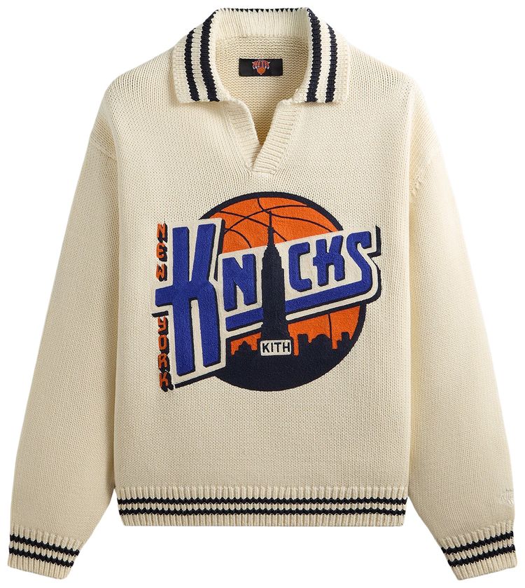 Kith For The New York Knicks Nelson Rugby Sweater Sandrift
