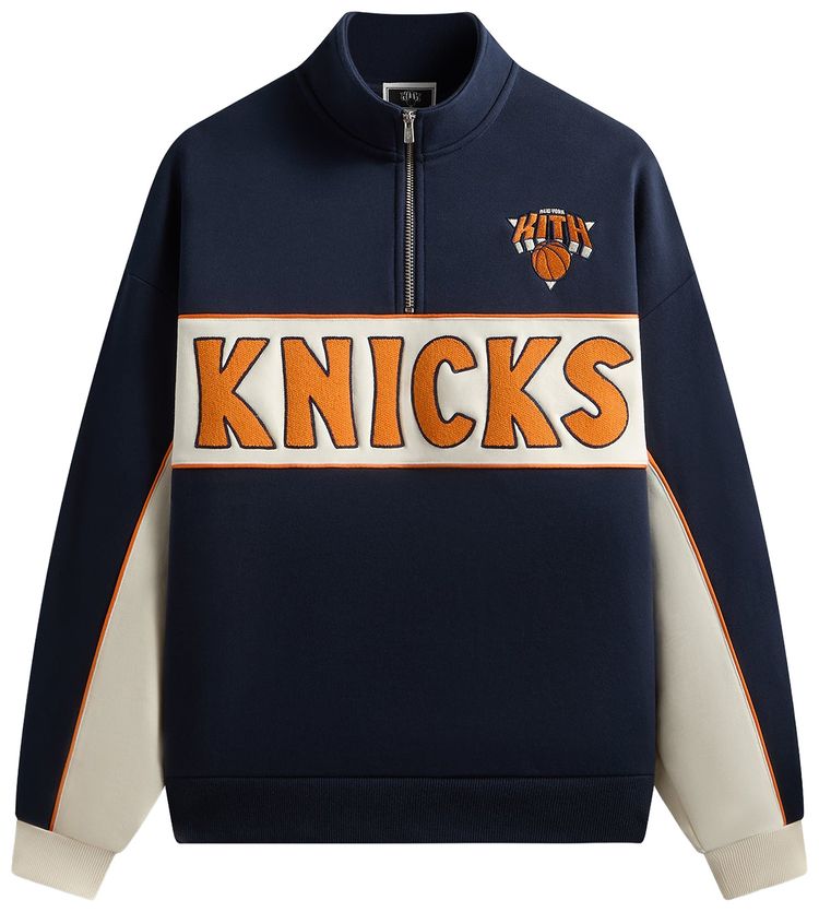 Kith For The New York Knicks Coach Vintage Nelson Quarter Zip Nocturnal