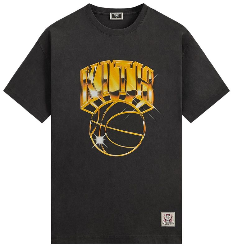 Kith For The New York Knicks Gold Vintage Jones Tee Black