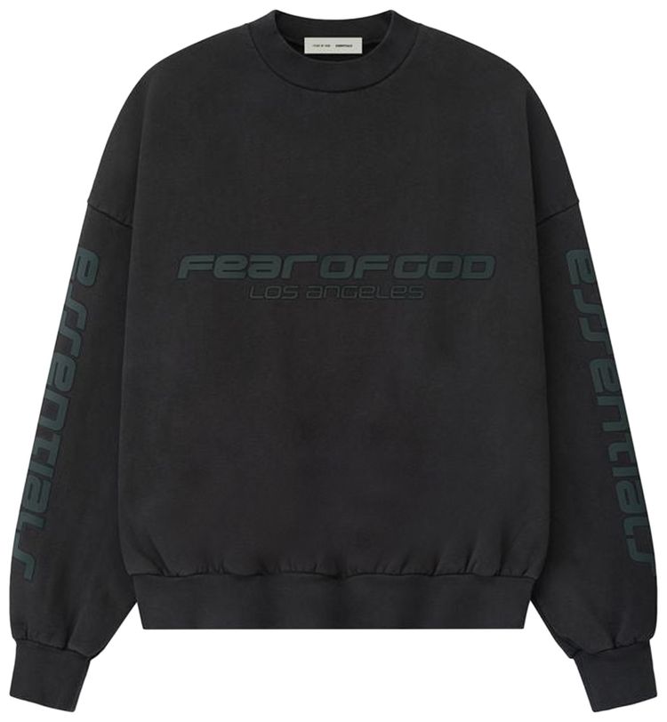 Fear of God Essentials Los Angeles Heavy Fleece Cropped Sweatshirt Vintage Black