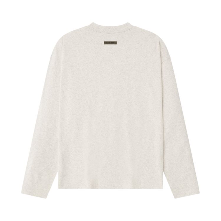 Fear of God Essentials Embroidered Classic Long Sleeve Tee Oatmeal Heather