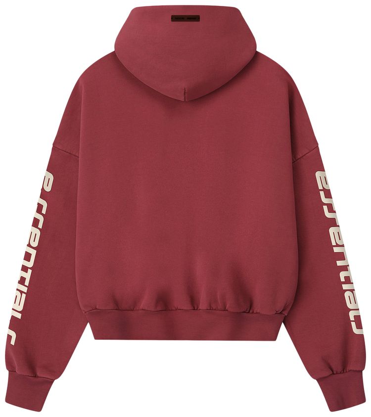 Fear of God Essentials Cropped Relaxed Hoodie Crimson