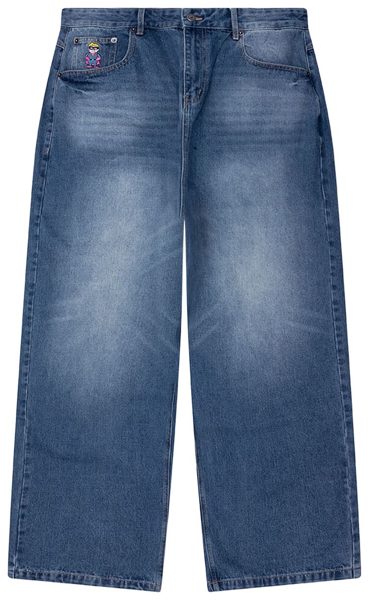 KidSuper Patched Flare Pant Blue