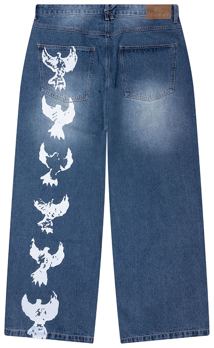 KidSuper Patched Flare Pant Blue