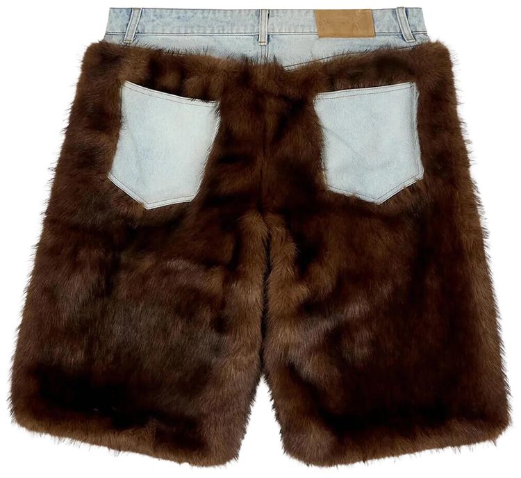 KidSuper Fur Shorts Brown
