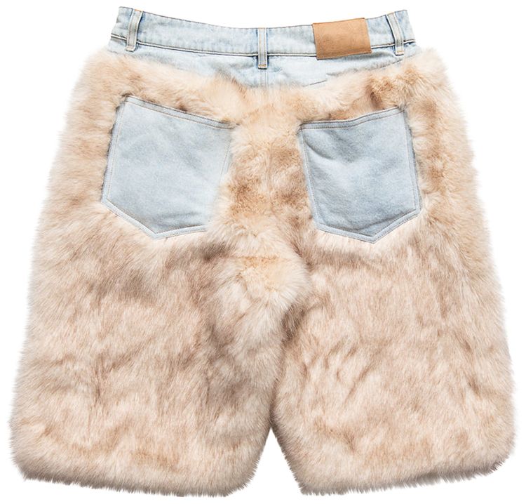 KidSuper Fur Shorts Cream