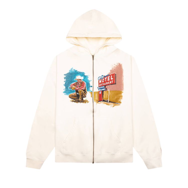 One Of These Days Mornings First Remark Zip Up Hoodie Bone