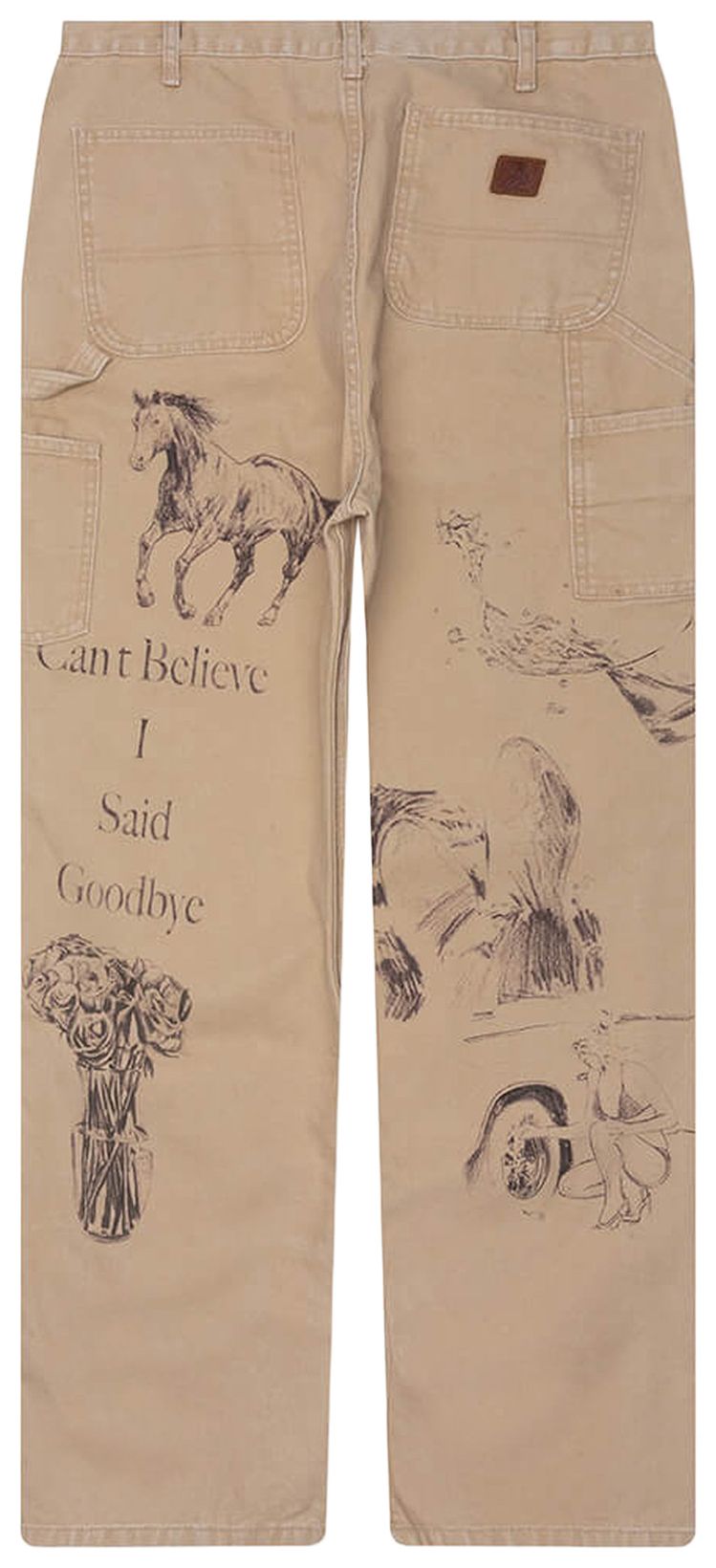 One Of These Days All Over Print Painters Canvas Pant Tan