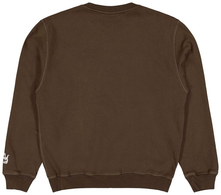 Parra Weird Trad Logo Crew Neck Sweatshirt Brown