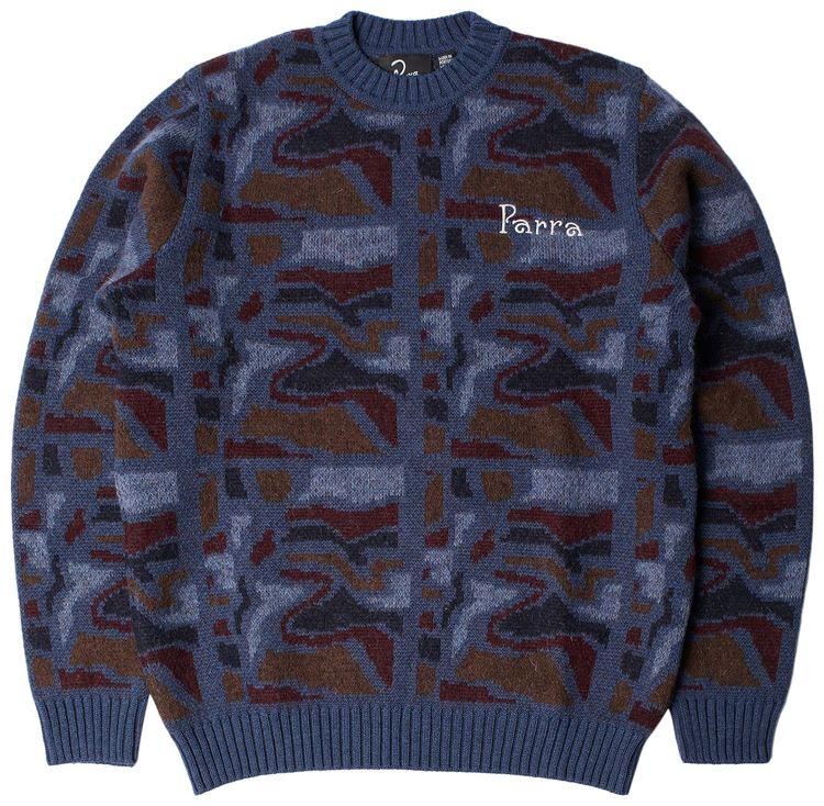 Parra Repeat FTP Booster Knitted Pullover Blue
