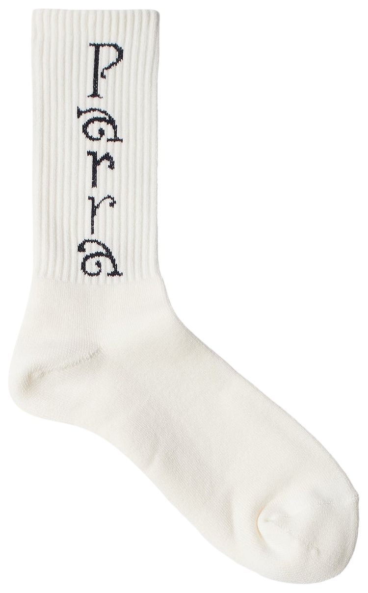 Parra Weird Trad Logo Crew Socks White