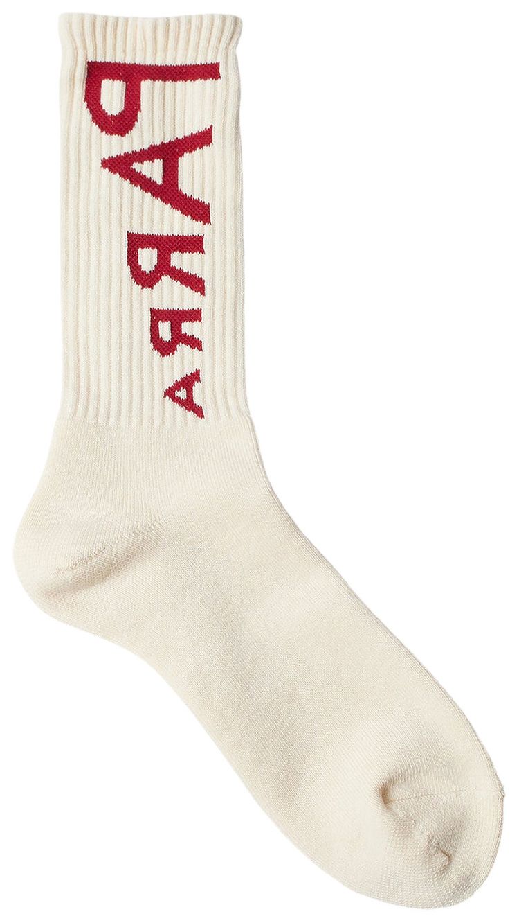 Parra Reversed Flag Logo Crew Socks Off White