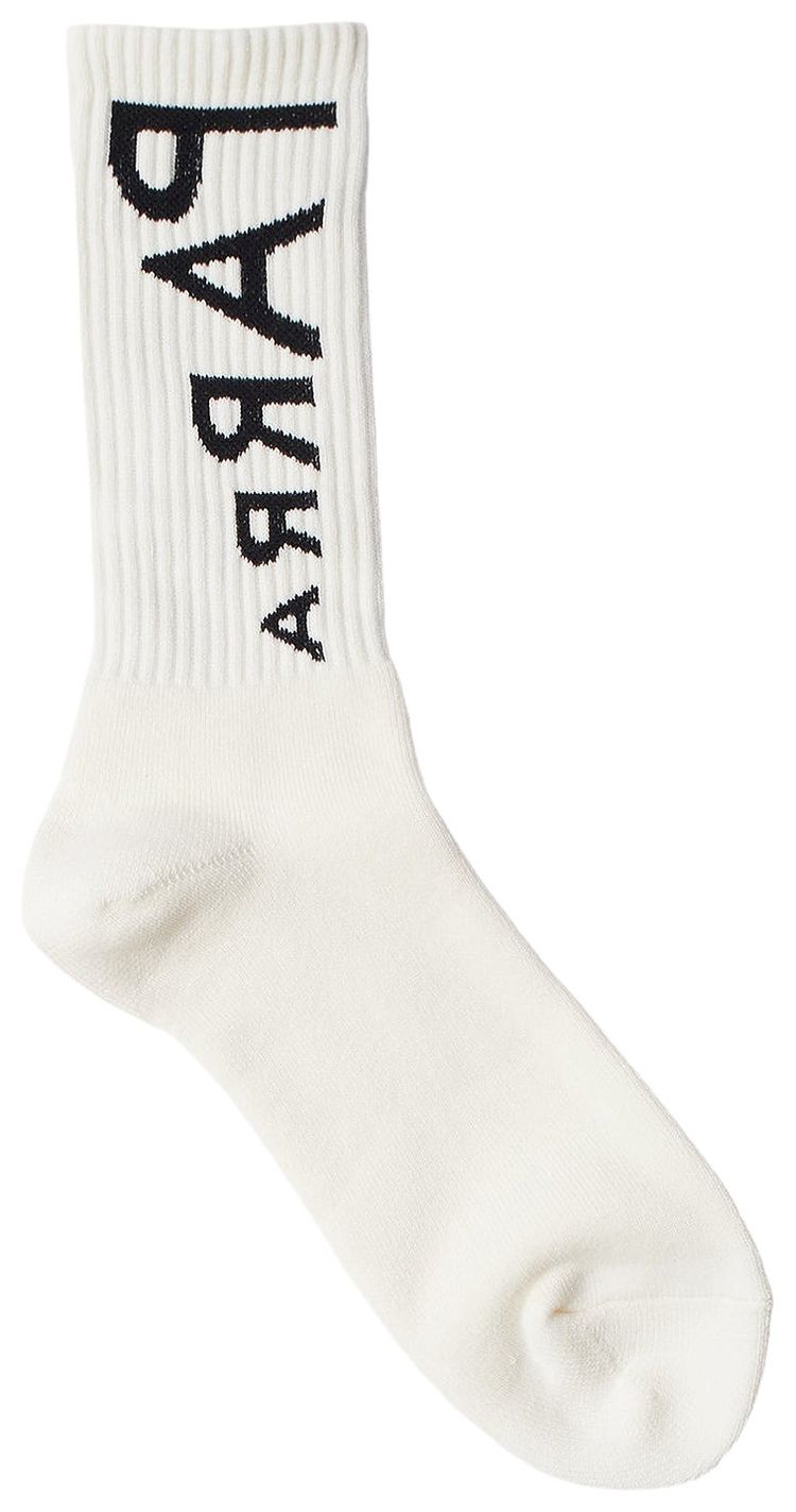 Parra Reversed Flag Logo Crew Socks White
