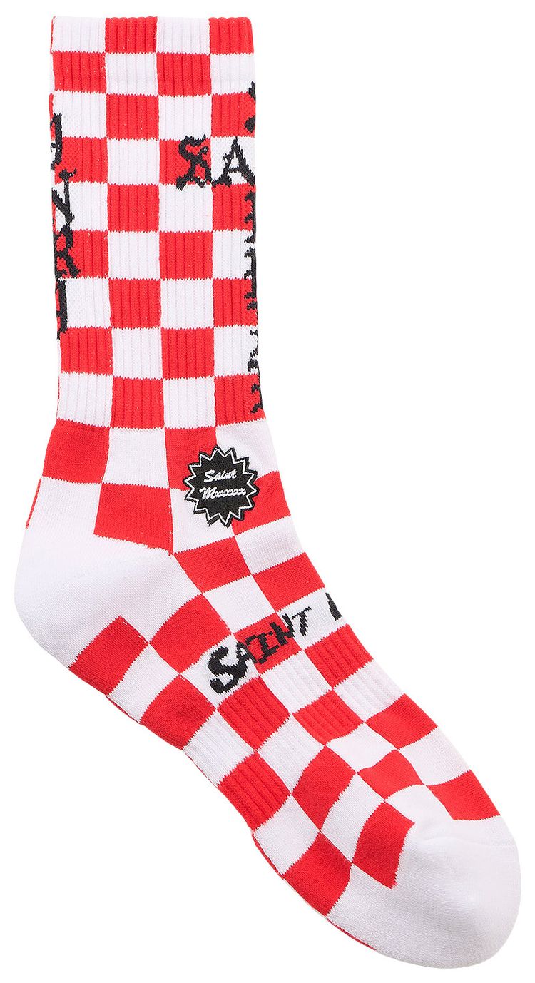 SAINT Mxxxxxx Saint Sinner Socks WhiteRed