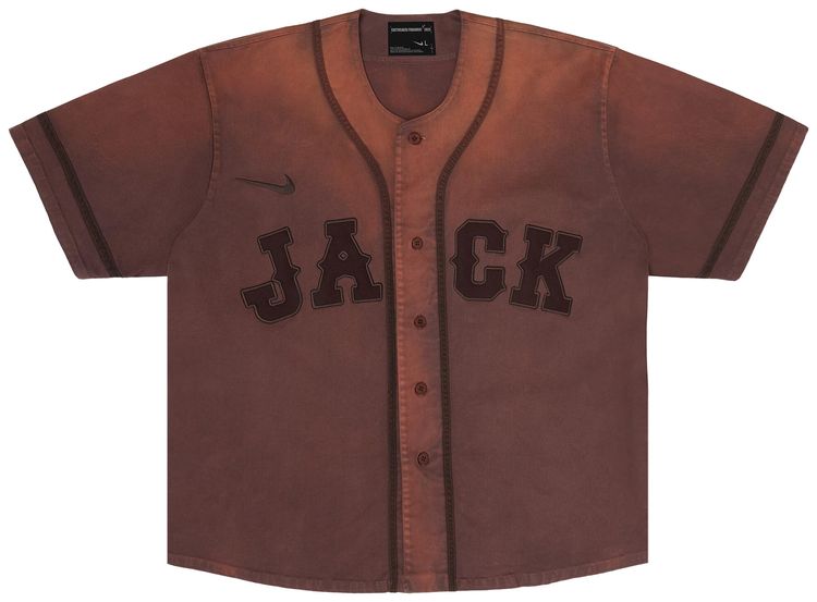 Cactus Jack by Travis Scott x Fragment x Nike Tokyo Jack Retro Baseball Jersey Brown