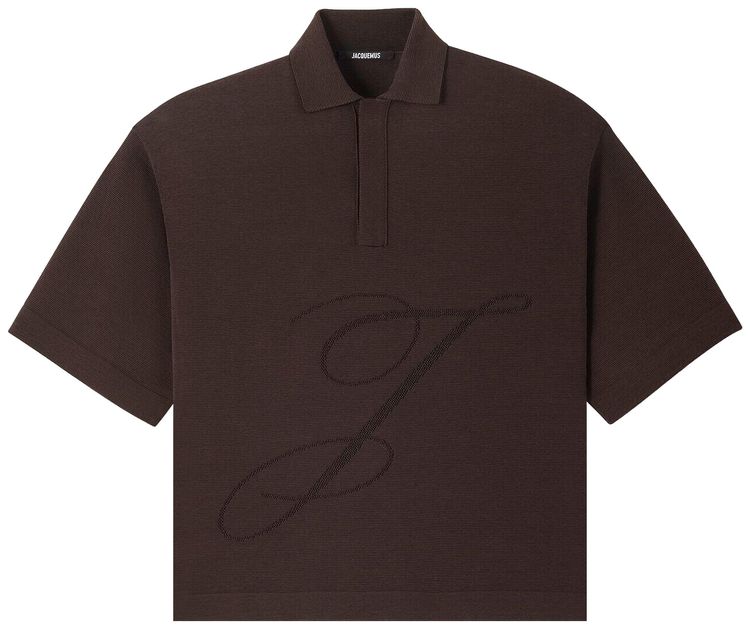 Jacquemus Le Polo Lino Dark Brown