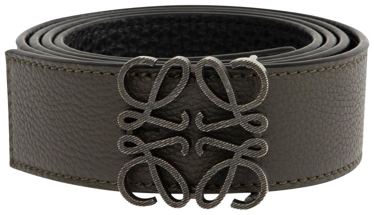 Loewe Anagram Reversible Belt Dark KhakiBlack