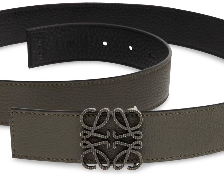 Loewe Anagram Reversible Belt Dark KhakiBlack