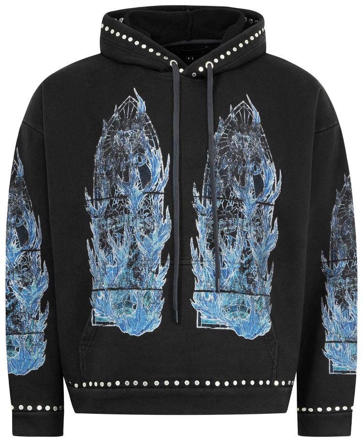 Who Decides War Flame Glass Hooded Pullover Coal