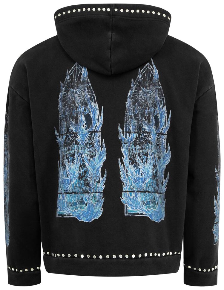 Who Decides War Flame Glass Hooded Pullover Coal
