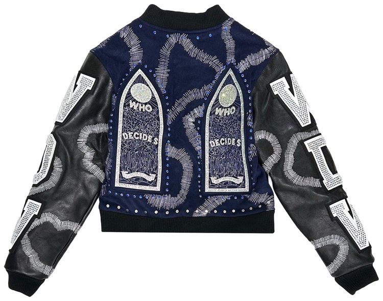 Who Decides War Hardware Cathedral Varsity Jacket CoalIndigo