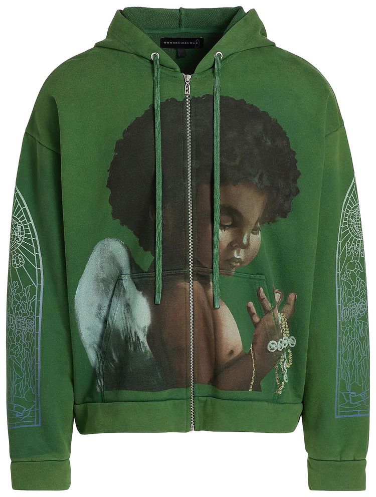 Who Decides War Sacred Being Zip Up Emerald