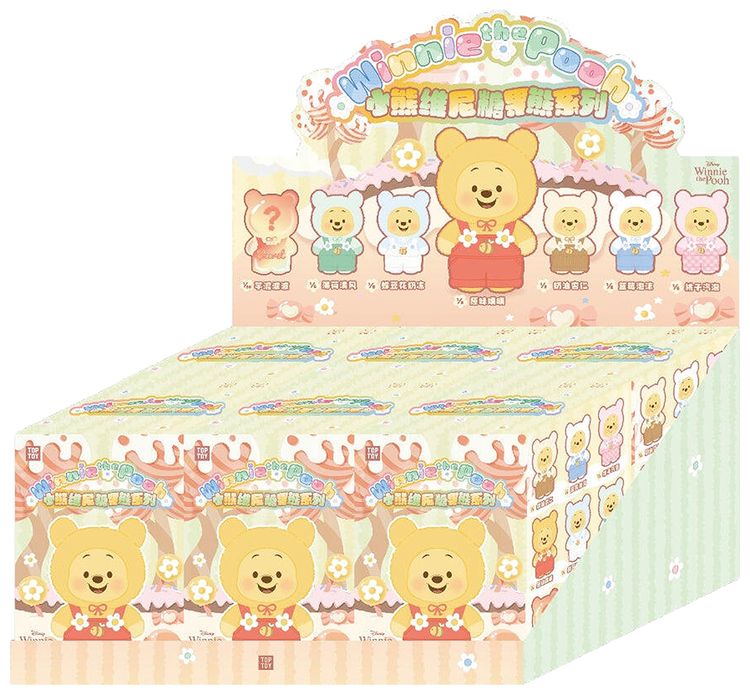 Miniso Top Toy x Disney Winnie the Pooh Candy Series Vinyl Plush Sealed Case Mystery 6 Blind Boxes