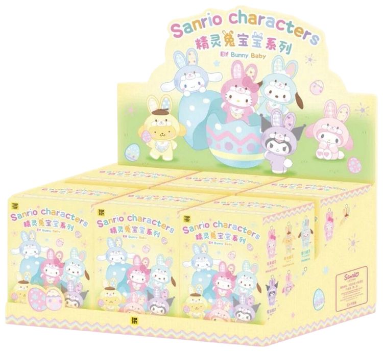 Miniso Top Toy x Sanrio Characters Elf Bunny Baby Vinyl Plush Keychain Sealed Case Mystery 6 Blind Boxes