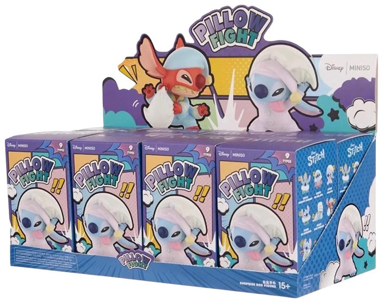 Miniso Top Toy x Disney Stitch Pillow Fight Series Figure Sealed Case Mystery 8 Blind Boxes