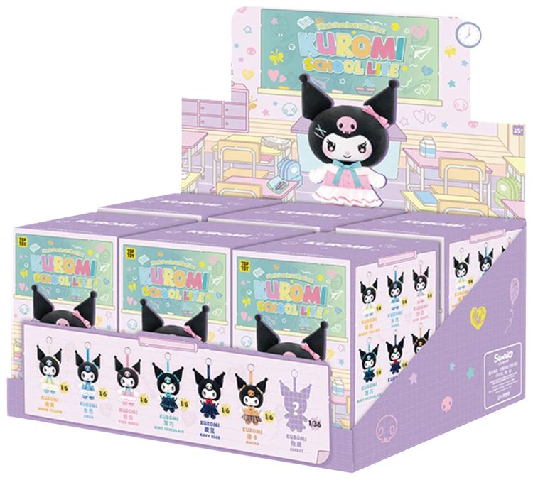 Miniso Top Toy x Sanrio Kuromi School Life Series Vinyl Plush Keychain Sealed Case Mystery 6 Blind Boxes