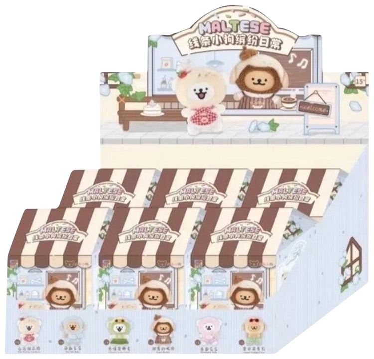 Miniso Top Toy x Maltese Colorful Daily Series Plush Keychain Sealed Case Mystery 6 Blind Boxes