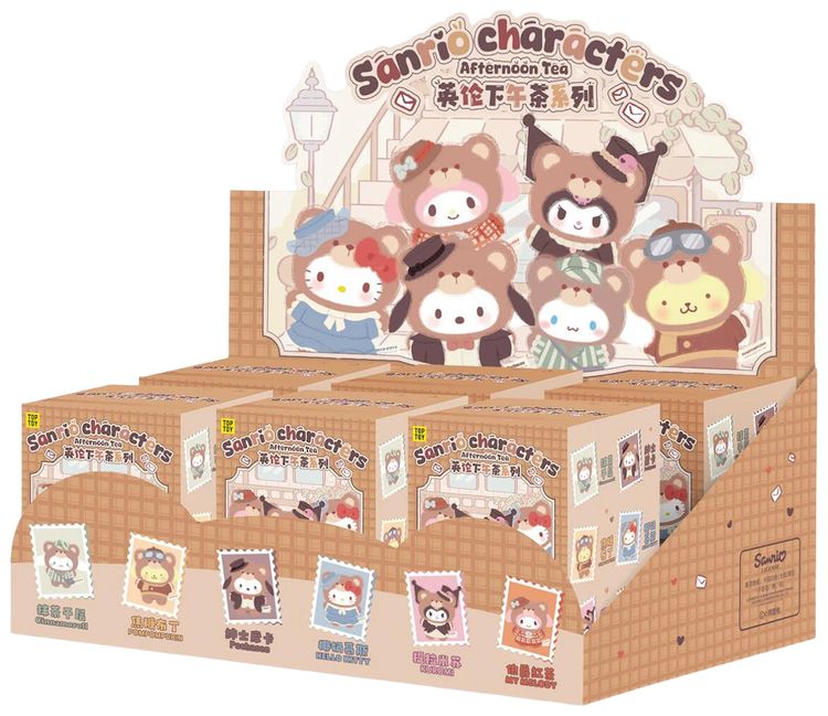 Miniso Top Toy x Sanrio Characters Afternoon Tea Series Vinyl Plush Keychains Sealed Case Mystery 6 Blind Boxes