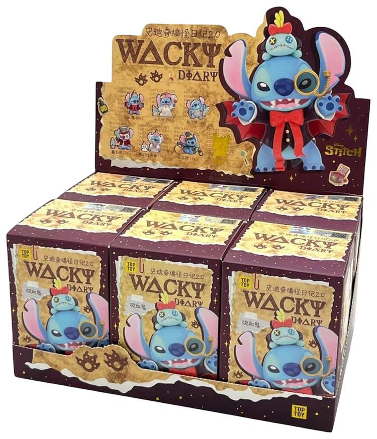 Miniso Top Toy x Disney Stitch Wacky Diary 20 Series Sealed Case Mystery 6 Blind Boxes