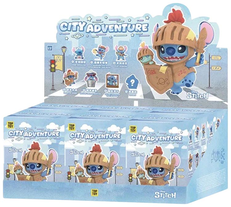 Miniso Top Toy x Disney Stitch City Adventure Series Figure Sealed Case Mystery 6 Blind Boxes
