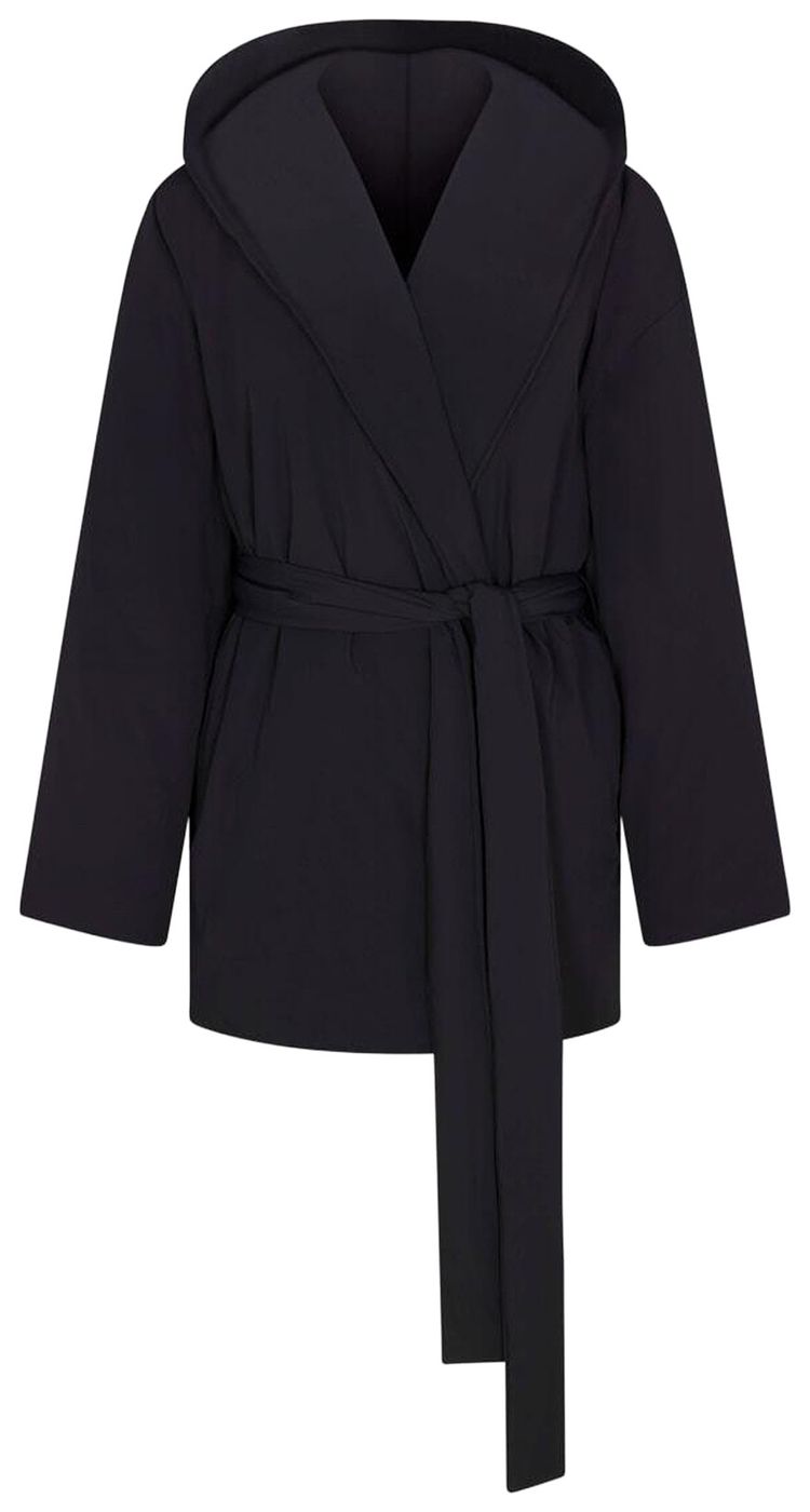 NikeSKIMS Woven Nylon Wrap Coat ObsidianObsidian