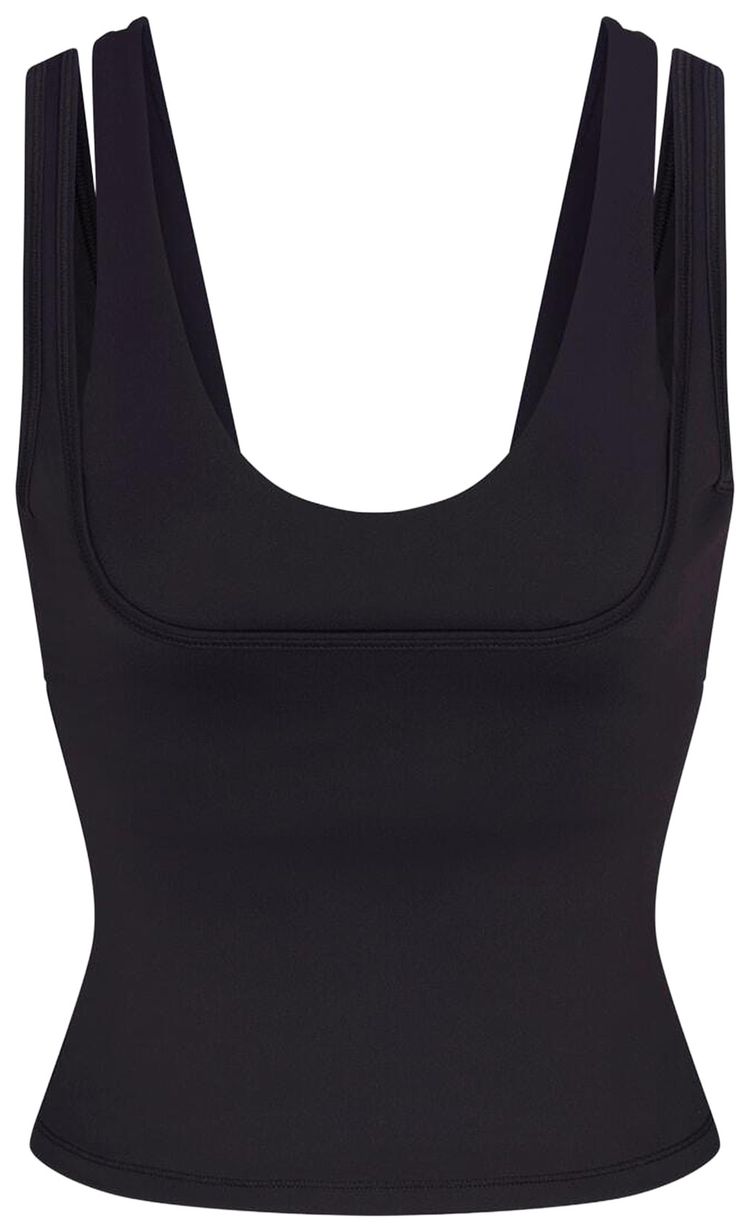 NikeSKIMS Matte Double Strap Scoop Tank Top ObsidianObsidian