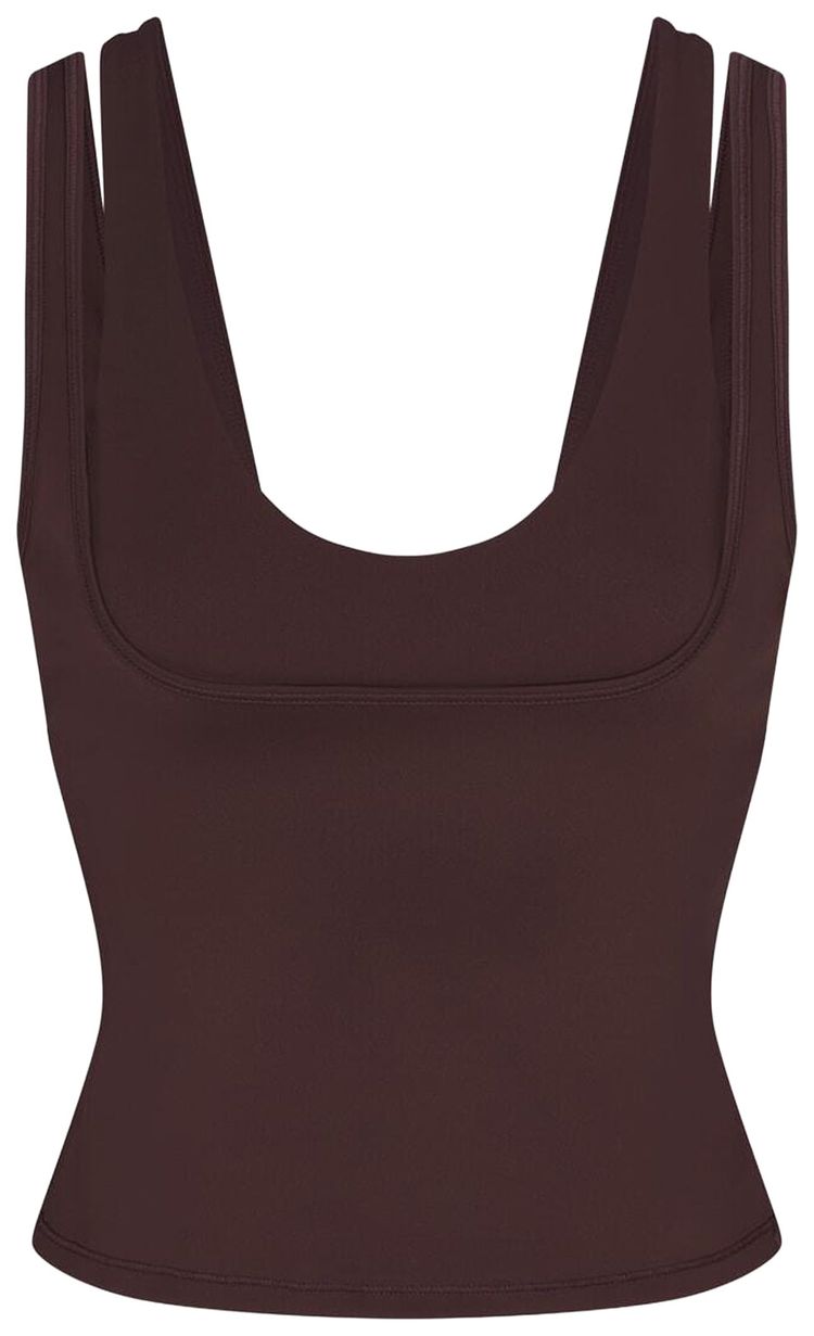 NikeSKIMS Matte Double Strap Scoop Tank Top Dark SepiaDark SepiaDark Sepia