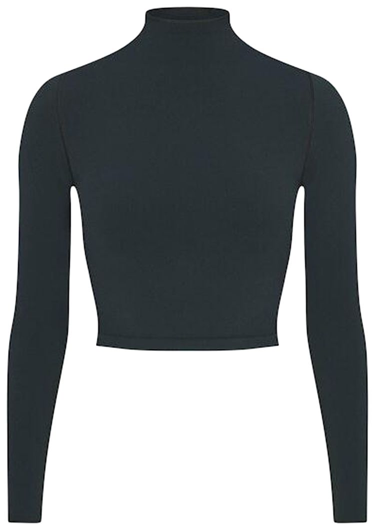 NikeSKIMS Vintage Seamless Mock Neck Crop Top Dark TealDark Teal