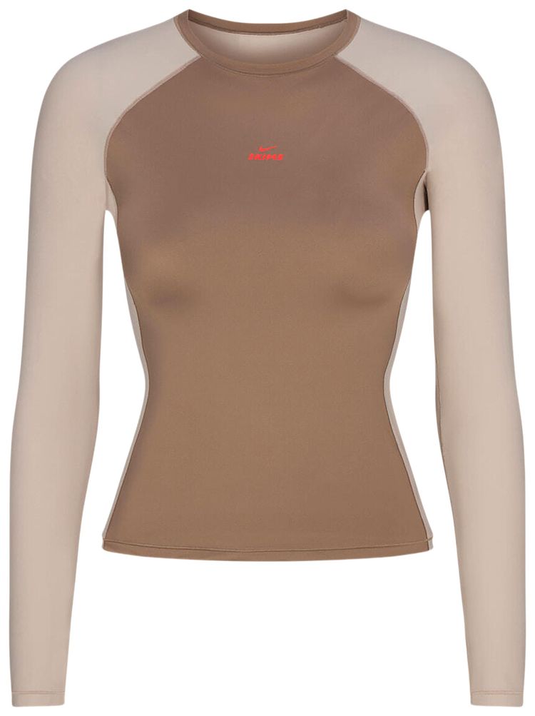 NikeSKIMS Shine Long Sleeve Crew Neck Top TruffleStone
