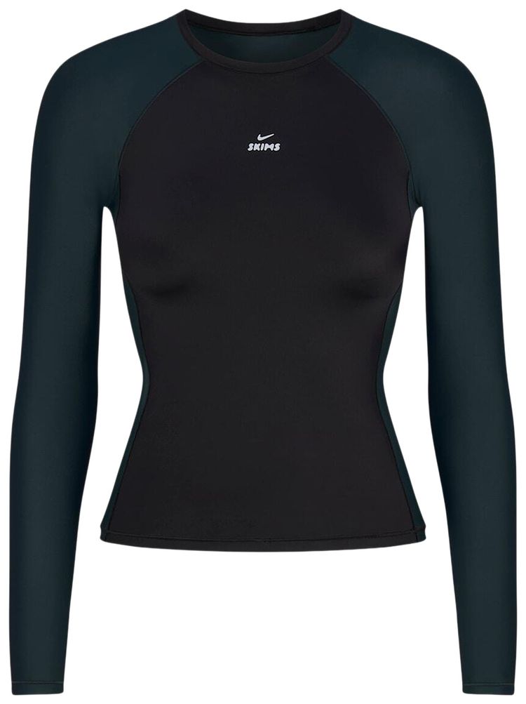 NikeSKIMS Shine Long Sleeve Crew Neck Top ObsidianDark Teal