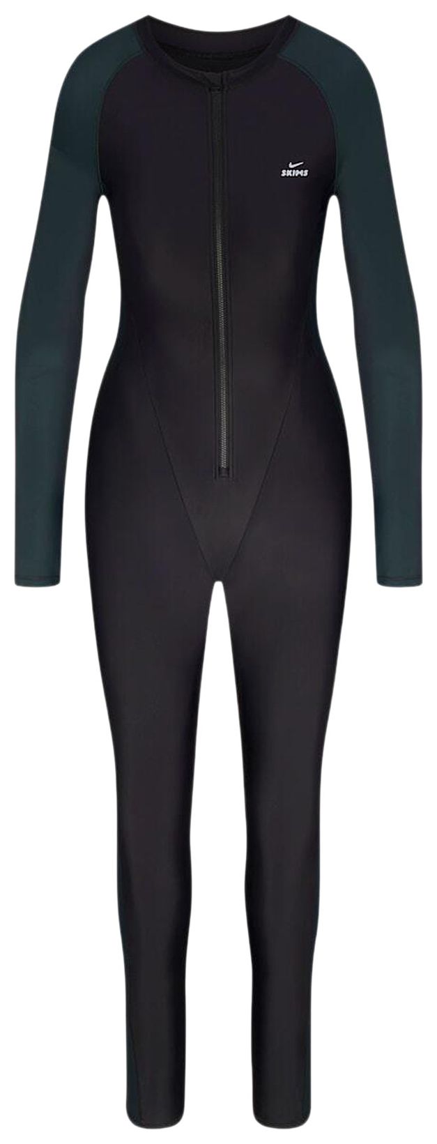 NikeSKIMS Shine Zip Front Long Bodysuit ObsidianDark Teal